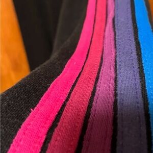 Aviator Nation (S) Charcoal sweatsPink, Purple, and Blue 5-stripe